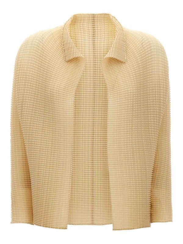 Pleats Please Issey Miyake Cardigan - Beige