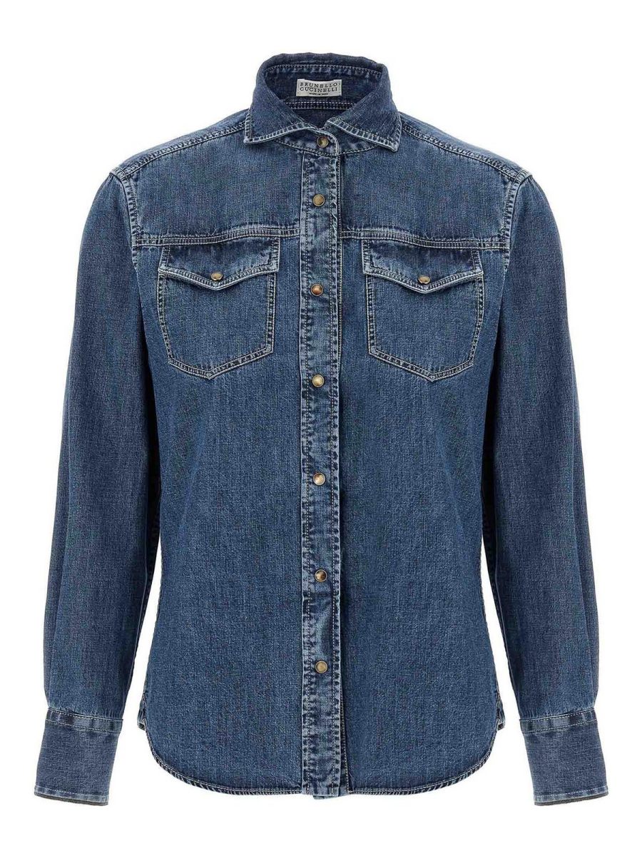 Brunello Cucinelli Chemise - Bleu