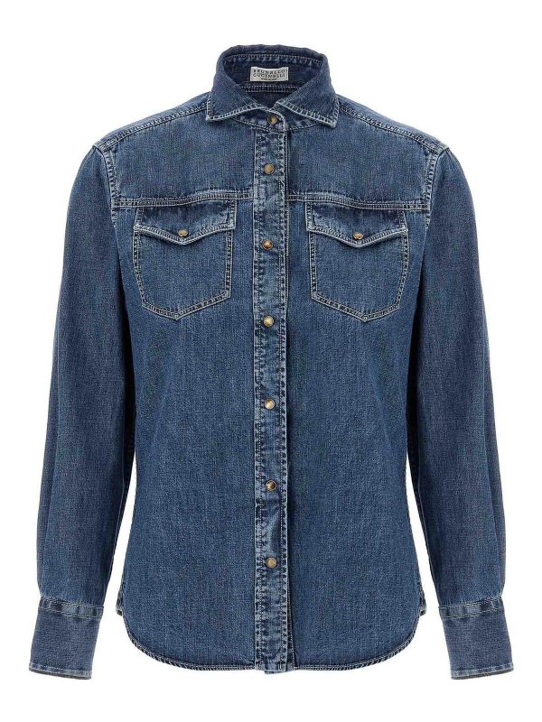 Brunello Cucinelli Chemise - Bleu