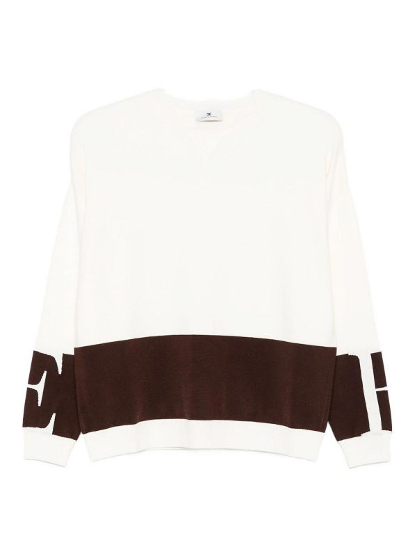 Elisabetta Franchi Pull Col Rond - Blanc