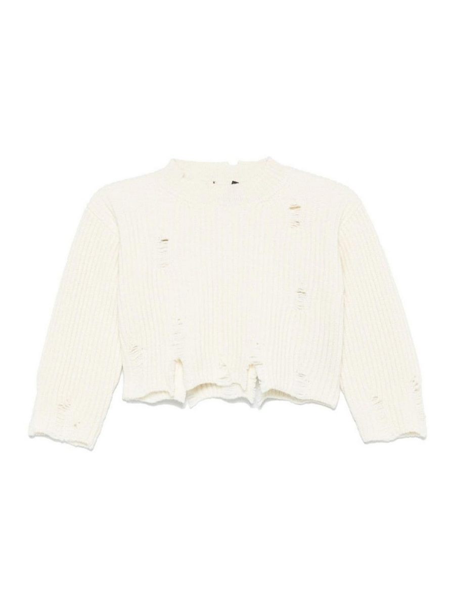 Ann Demeulemeester Pull Col Rond - Blanc