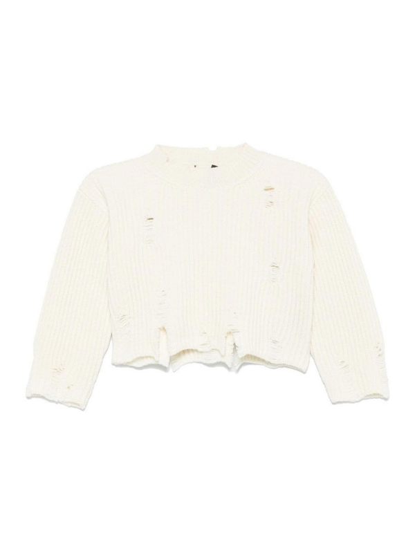 Ann Demeulemeester Pull Col Rond - Blanc