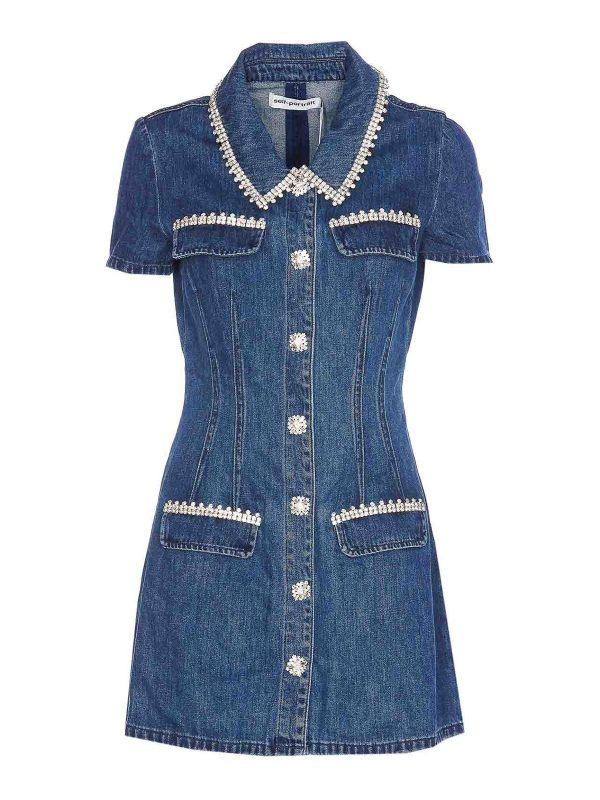 Self Portrait Robe Courte - Bleu