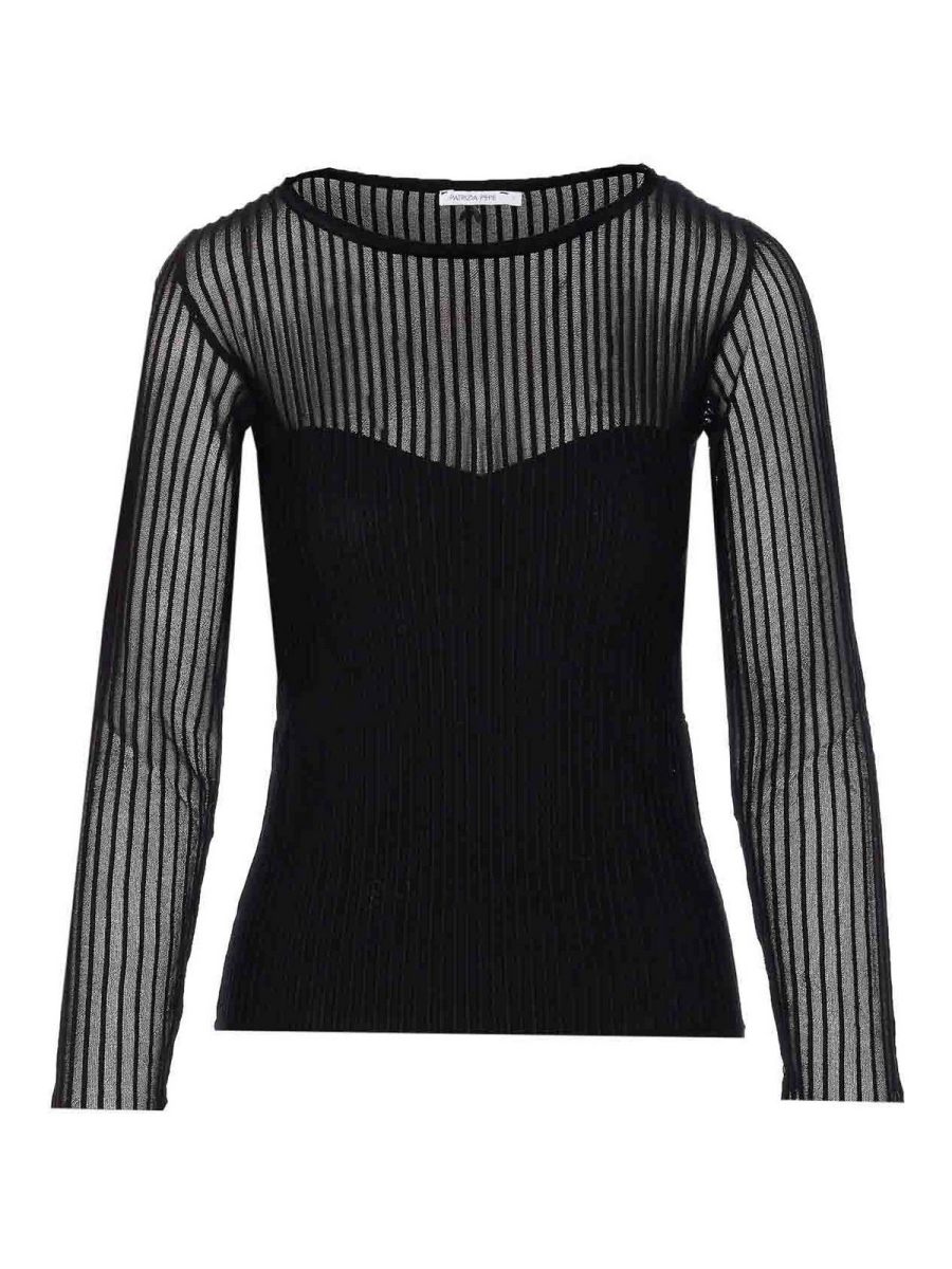 Patrizia Pepe Pull Col Rond - Noir