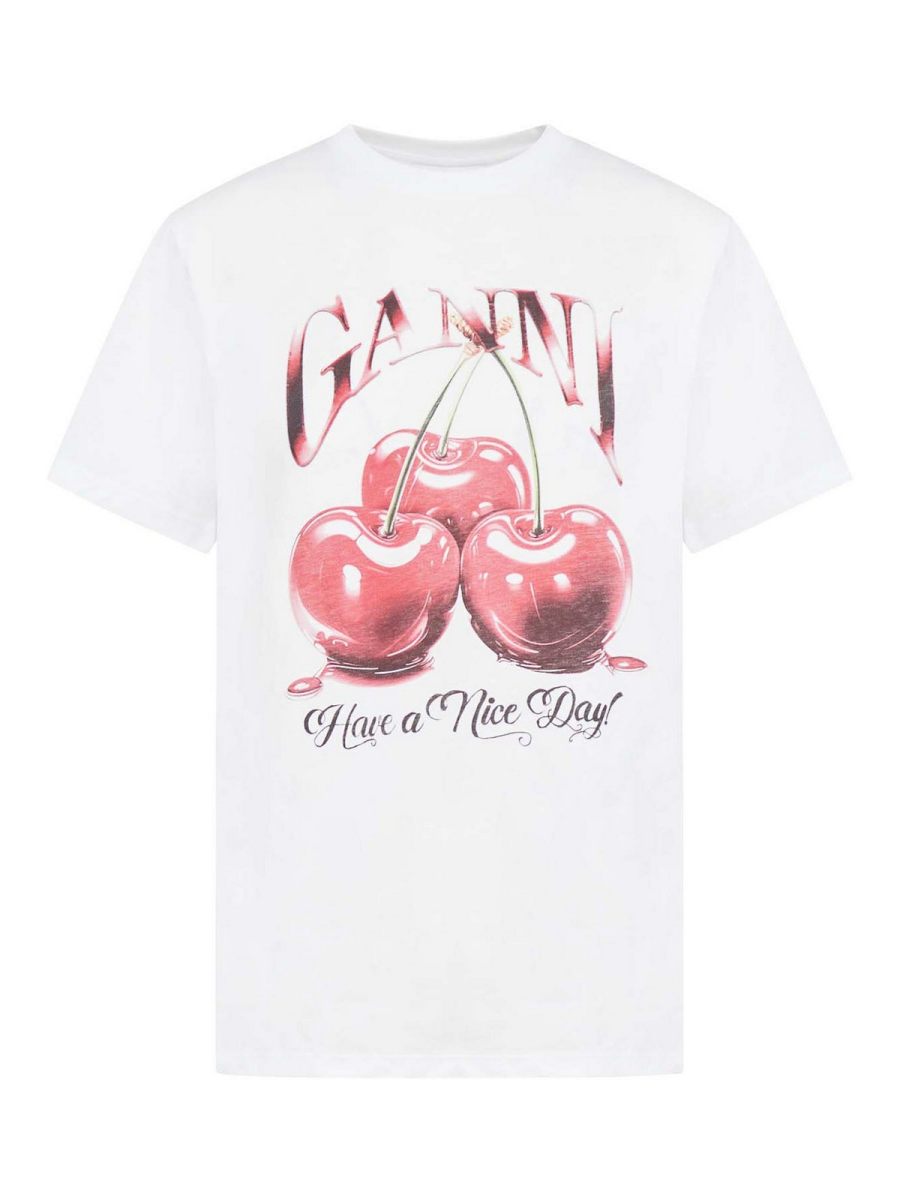 Ganni T-Shirt - Blanc