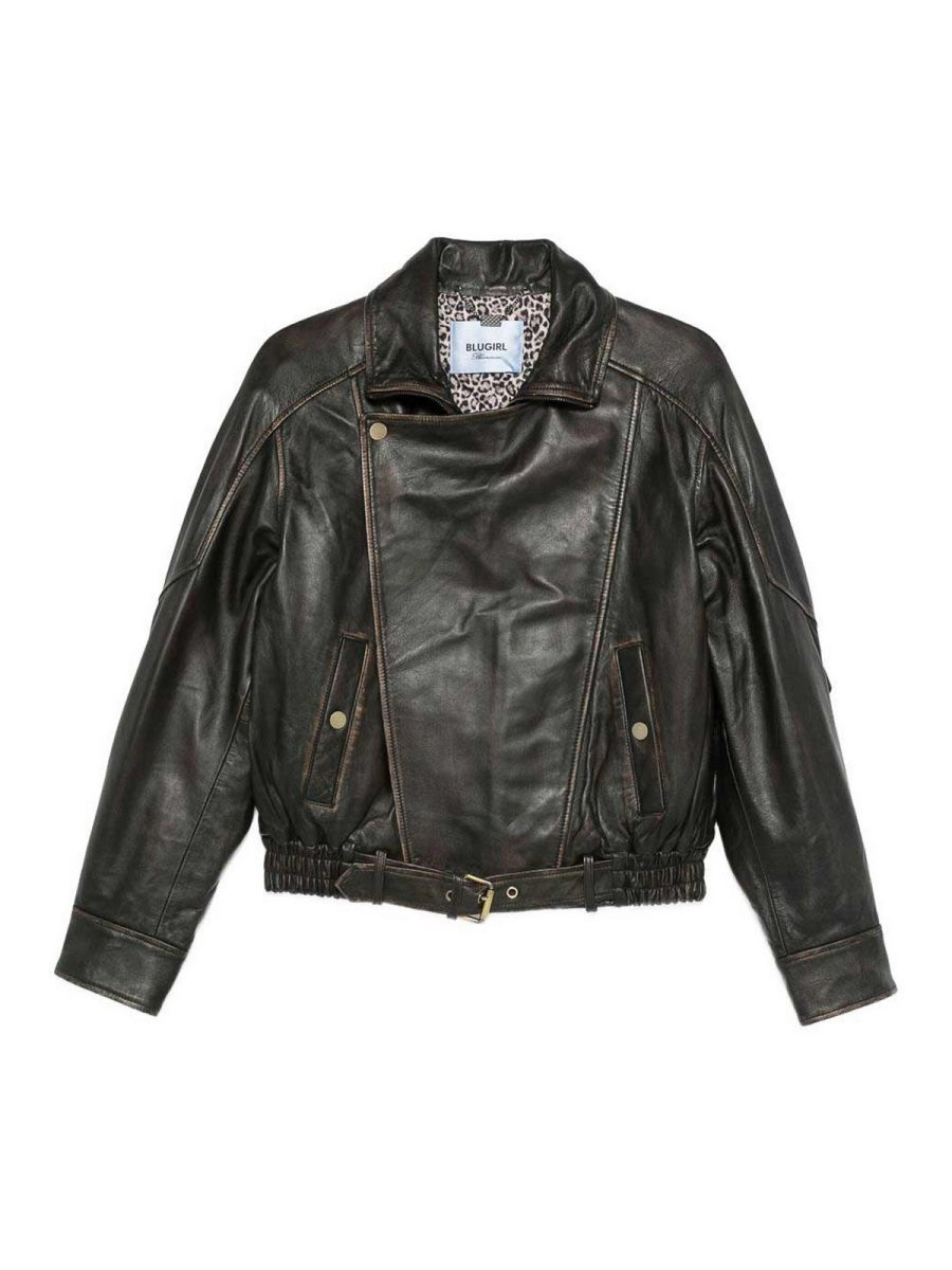 Blugirl Blouson En Cuir - Marron