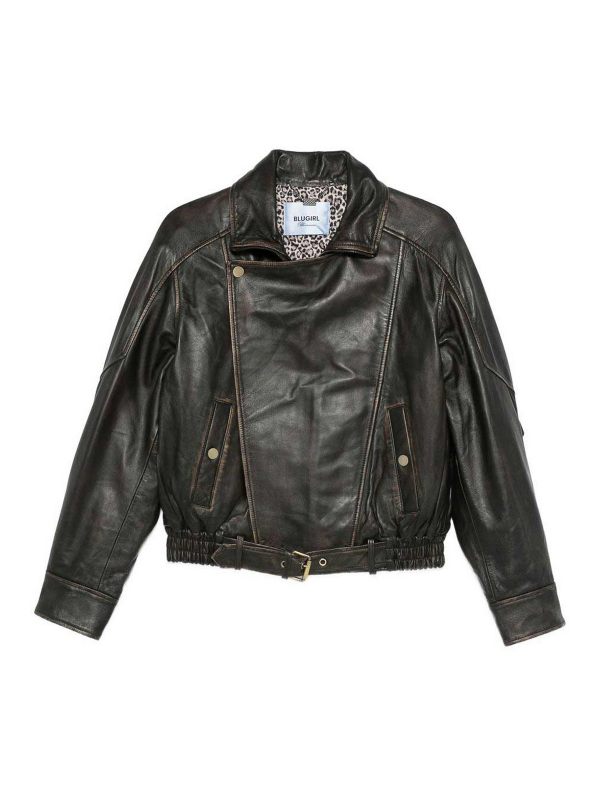 Blugirl Blouson En Cuir - Marron