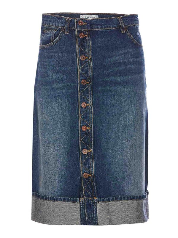 Victoria Beckham Jupe Midi - Bleu