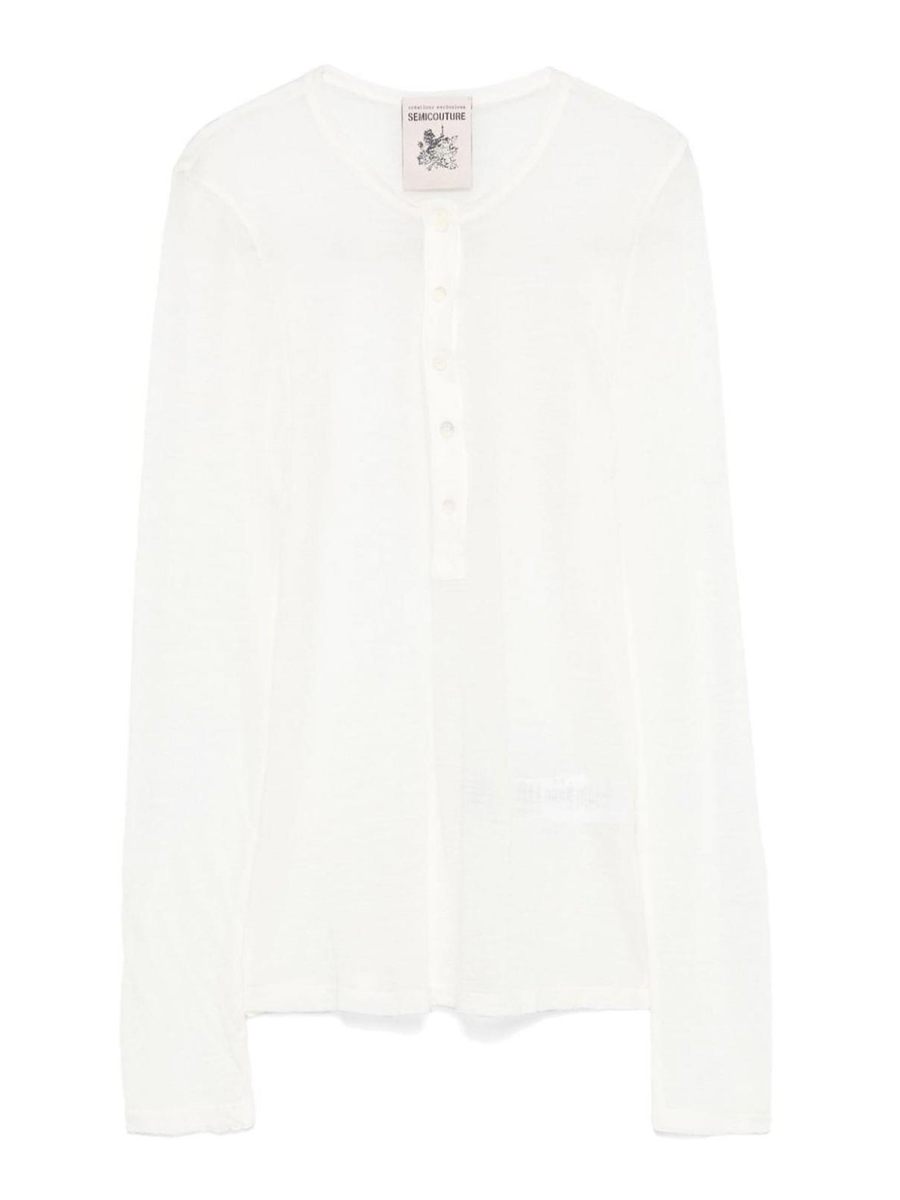 Semicouture Pull Col Rond - Blanc