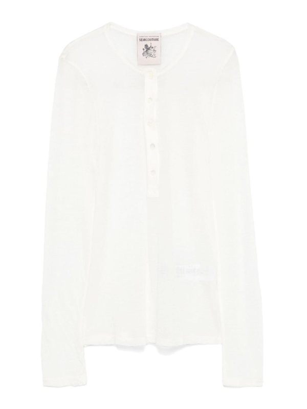 Semicouture Pull Col Rond - Blanc