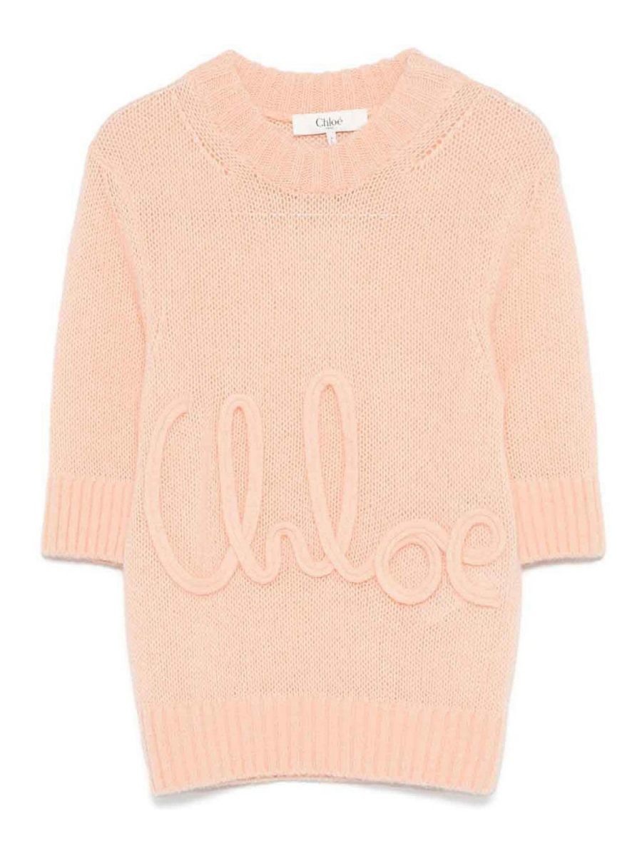 Chloe' Pull Col Rond - Couleur Chair