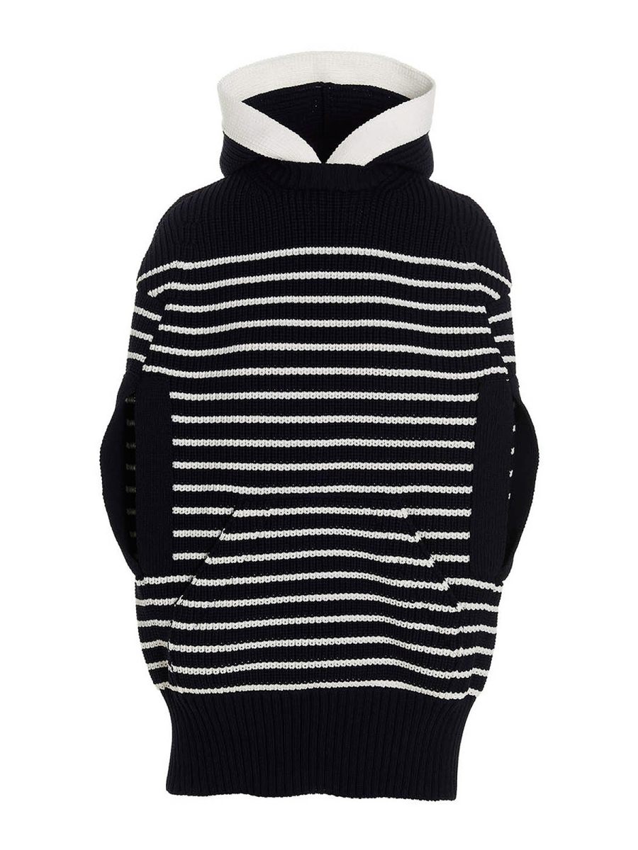 Sacai Manteau Au Genou - Bleu