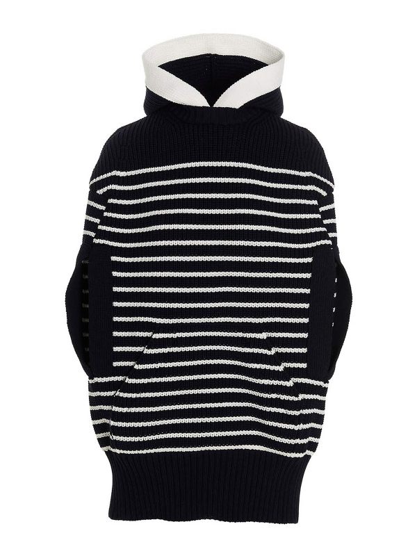 Sacai Manteau Au Genou - Bleu