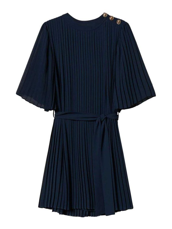 Twinset Robe Au Genou - Bleu