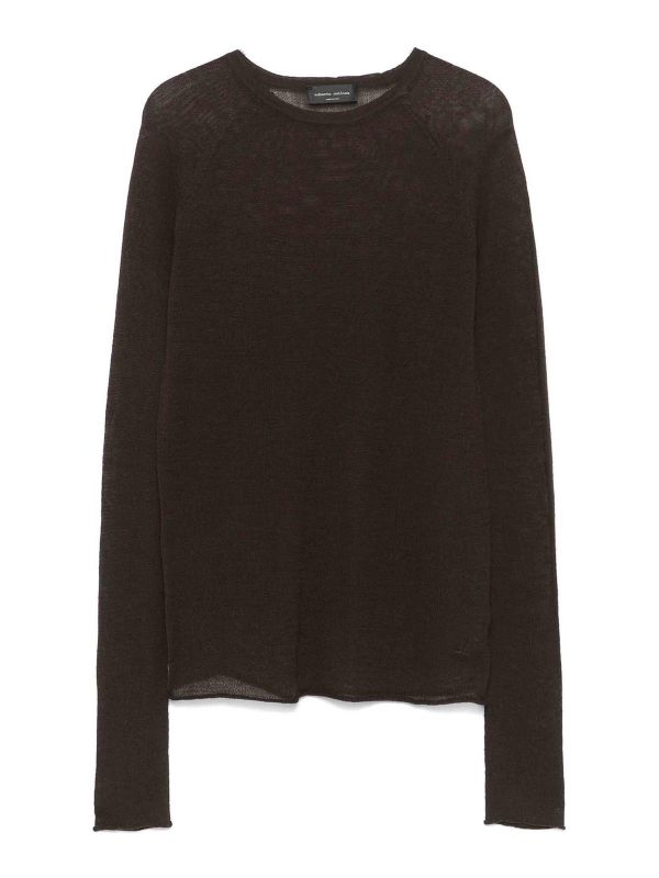 Roberto Collina Pull Col Rond - Marron Foncé