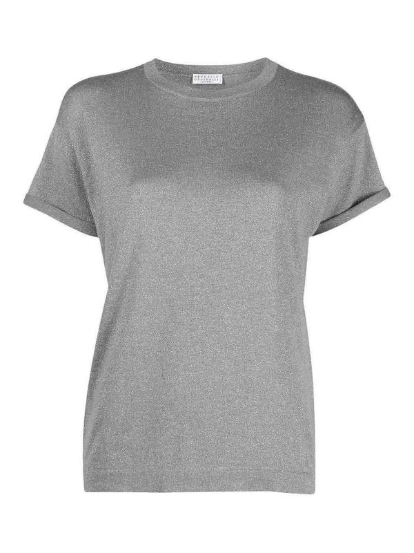 Brunello Cucinelli Pull Col Rond - Gris
