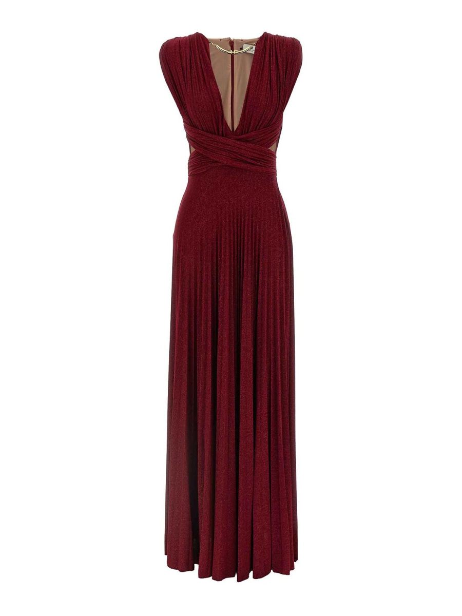 Elisabetta Franchi Robe Au Genou - Rouge Brun