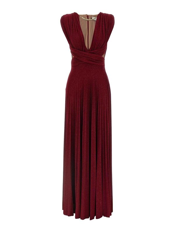 Elisabetta Franchi Robe Au Genou - Rouge Brun