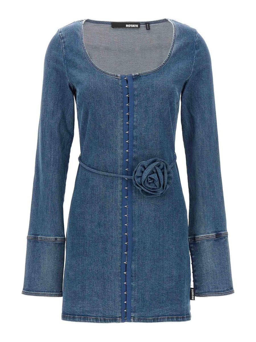 Rotate Birger Christensen Robe Au Genou - Bleu