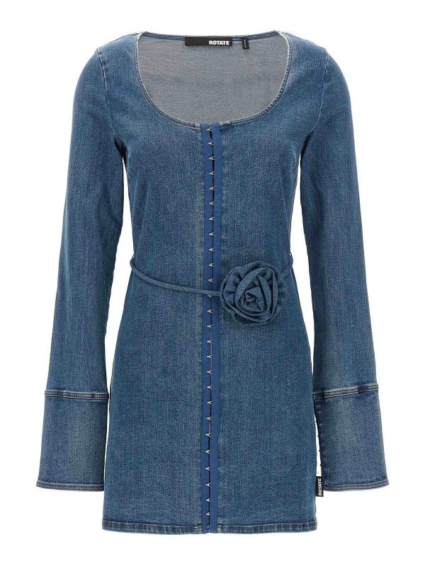 Rotate Birger Christensen Robe Au Genou - Bleu