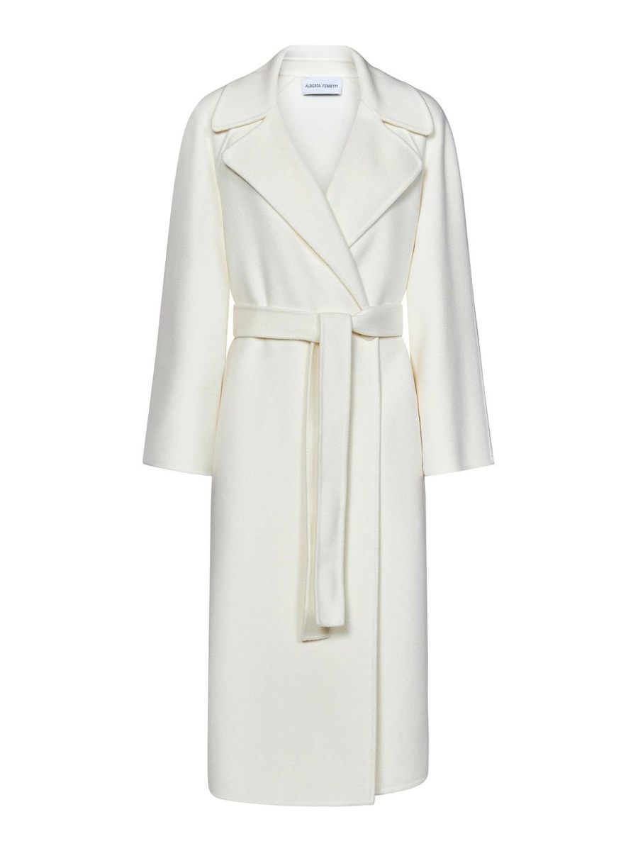 Alberta Ferretti Manteau Court - Blanc