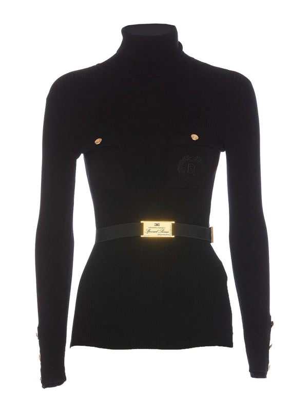 Elisabetta Franchi Pull Col Rond - Noir