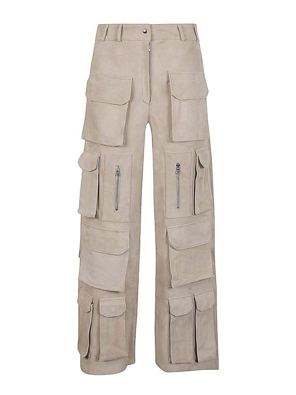 Fermas. club Pantalons En Cuir - Beige