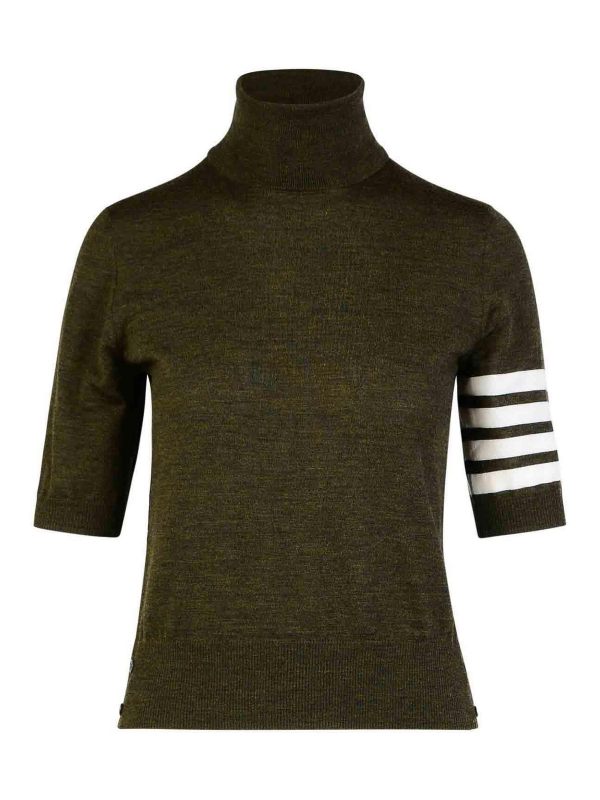 Thom Browne Pull Col Roulé - Vert