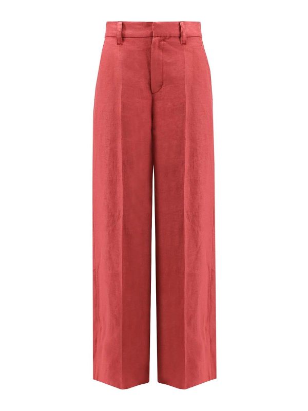 Brunello Cucinelli Pantalons Décontractés - Rouge
