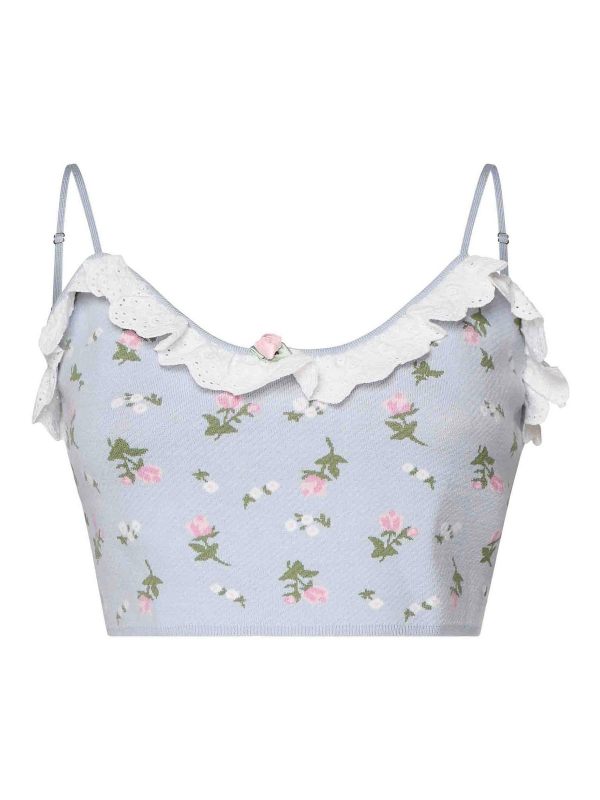 For Love & Lemons Top - Bleu