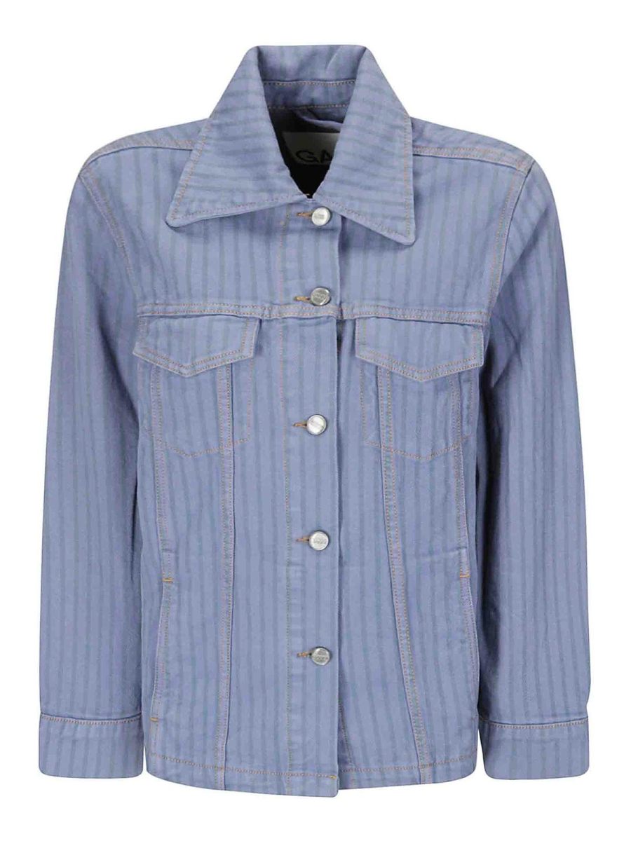 Ganni Veste En Jean - Bleu