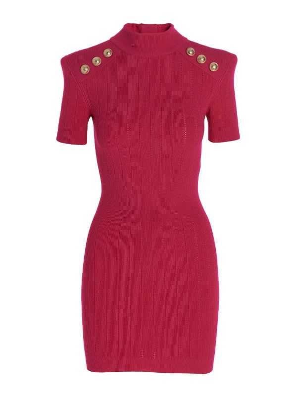 Balmain Robe Courte - Fuchsia