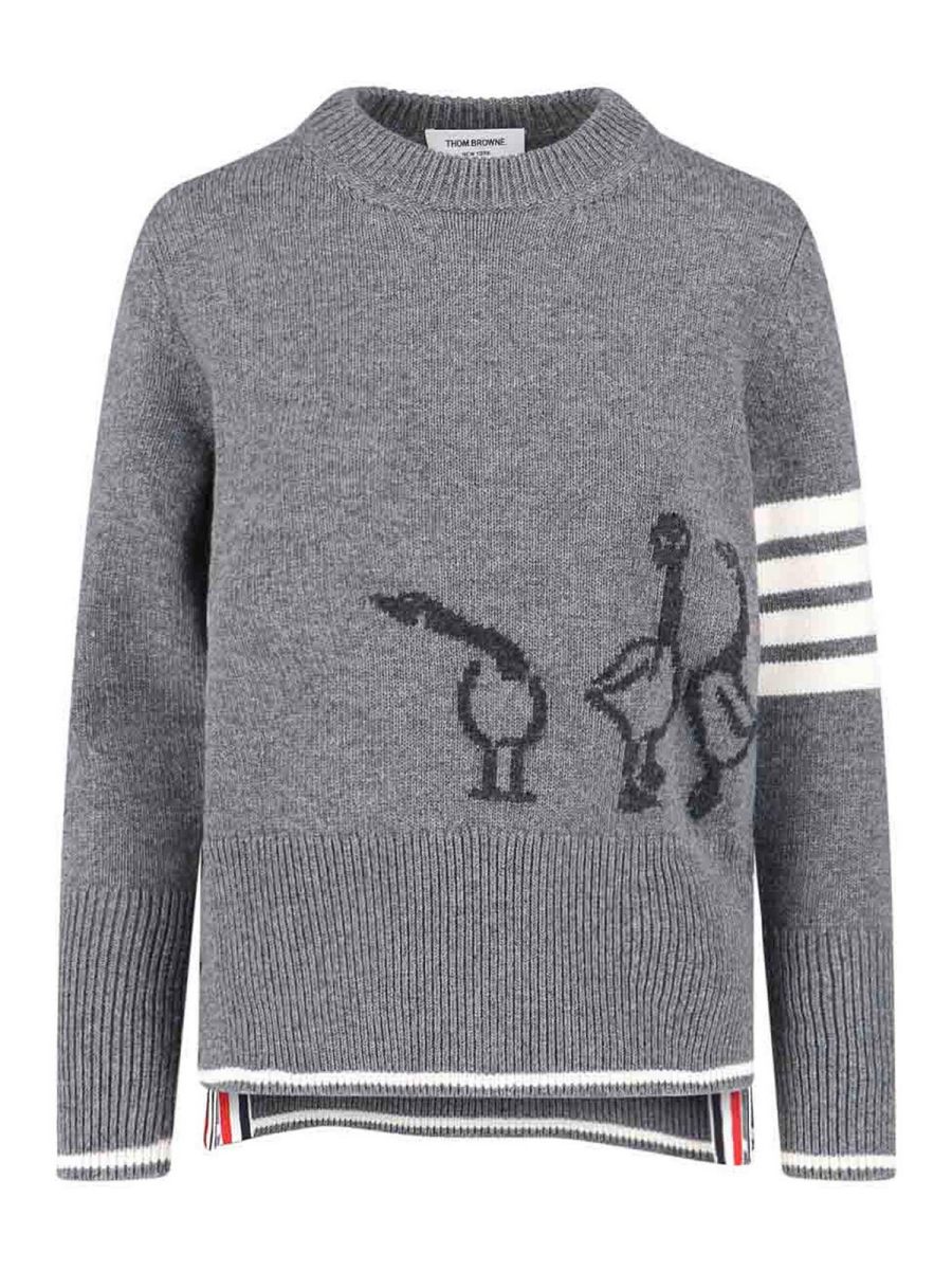 Thom Browne Pull Col Bateau - Gris
