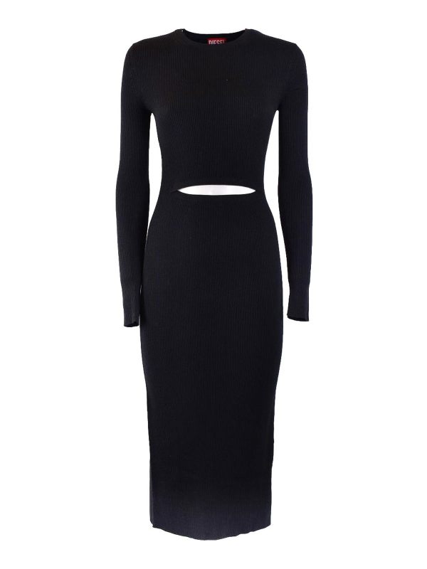 Diesel Robe Au Genou - Noir
