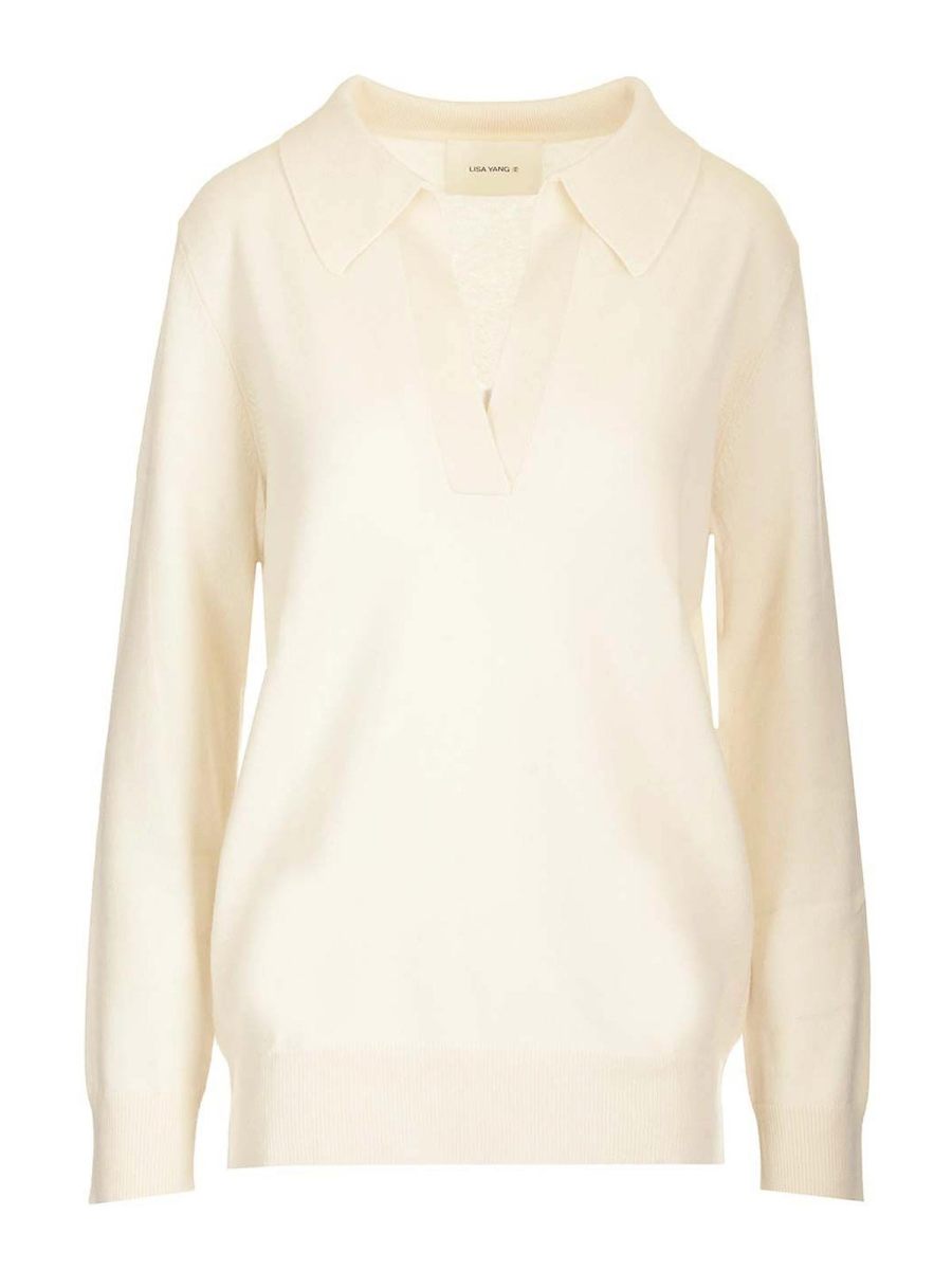 Lisa Yang Pull Col Rond - Blanc