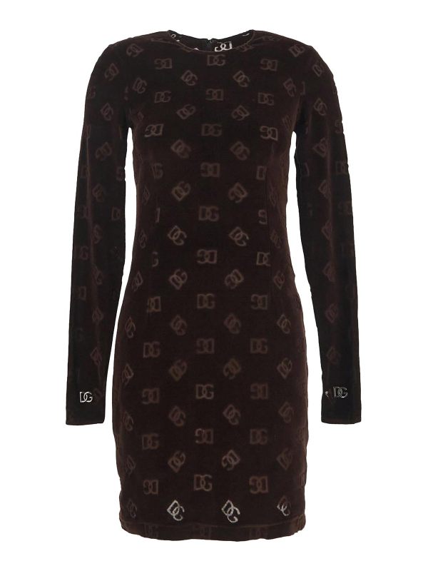 Dolce & Gabbana Robe Courte - Marron Foncé