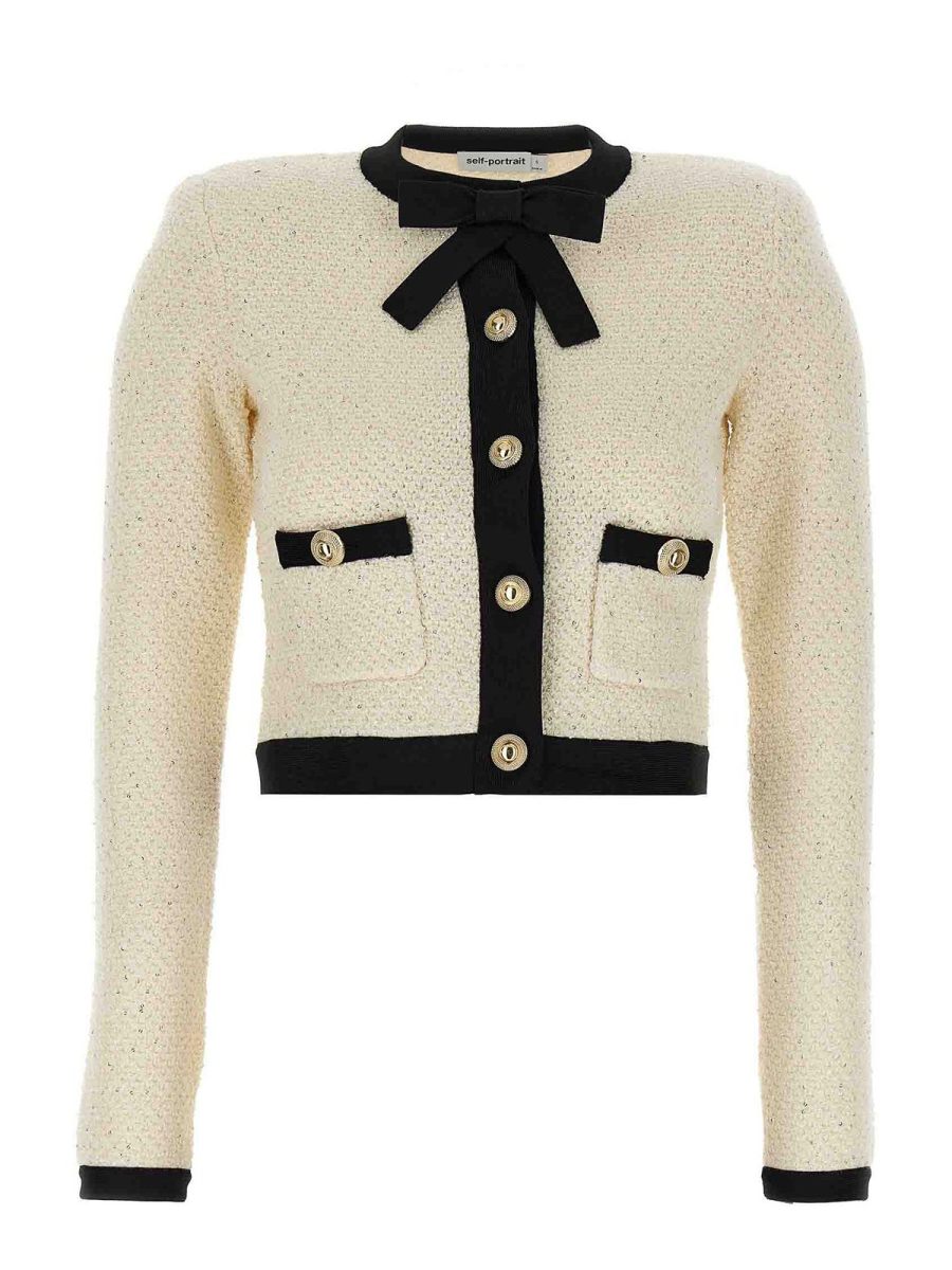 Self Portrait Cardigan - Blanc