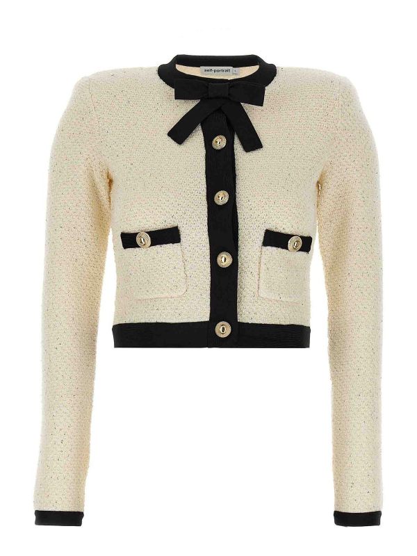 Self Portrait Cardigan - Blanc