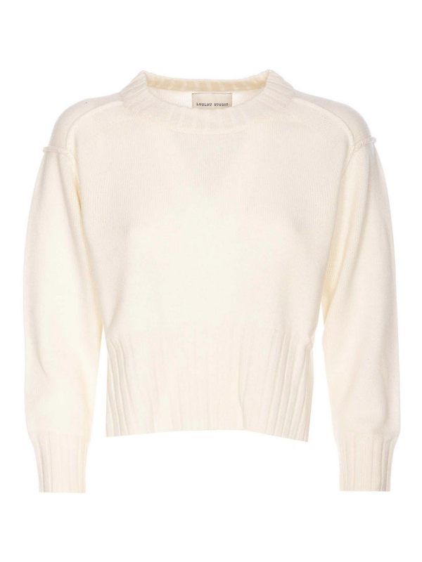 Loulou Studio Pull Col Rond - Blanc