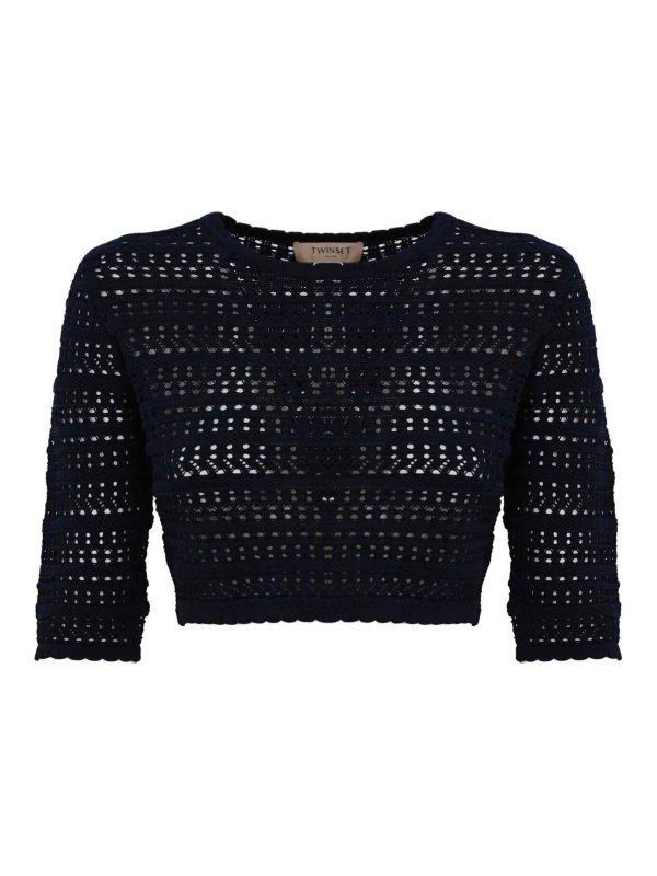 Twinset Pull Col Rond - Bleu