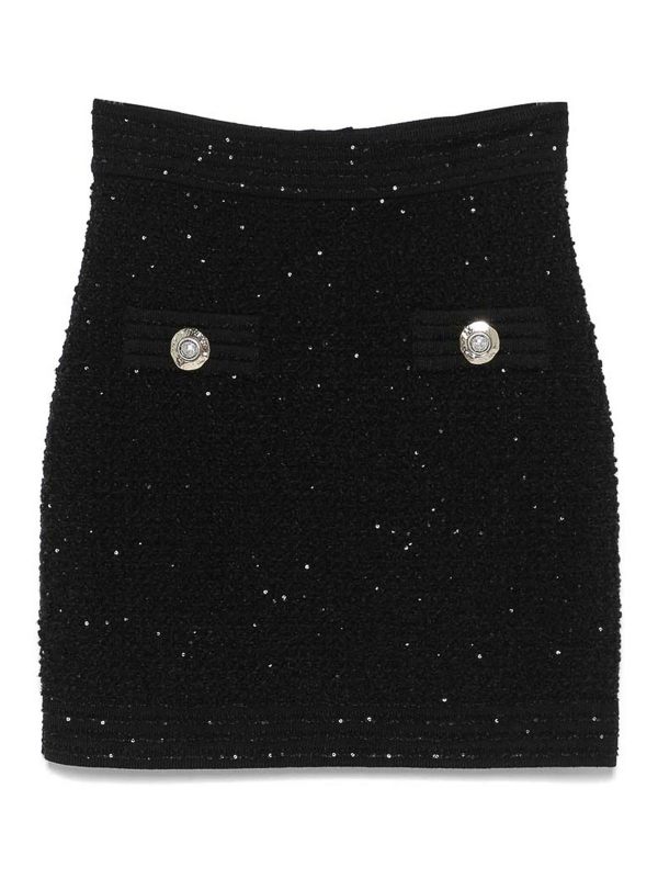 Balmain Jupe Midi - Noir