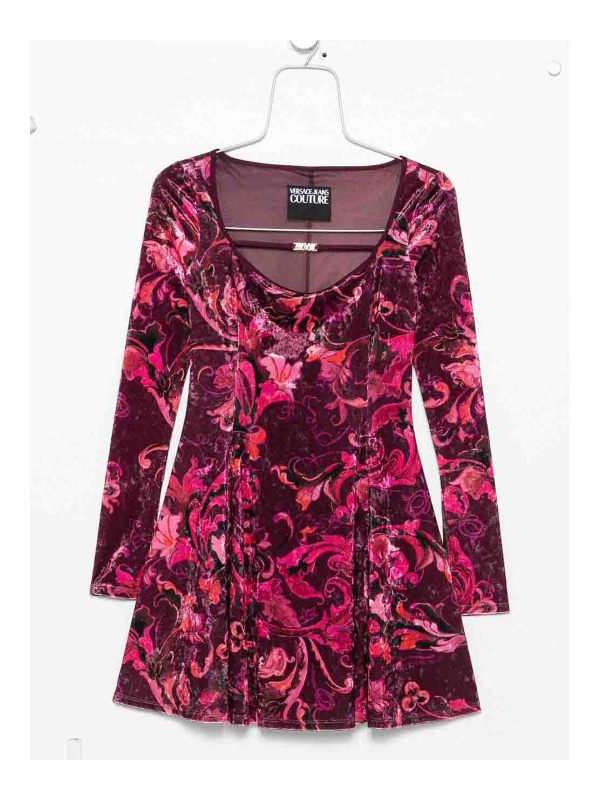 Versace Jeans Robe Au Genou - Rouge Brun