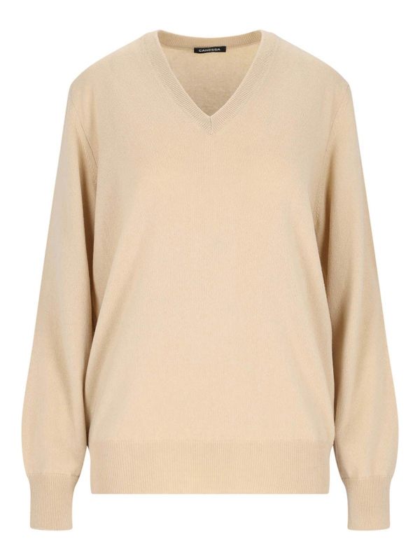 Canessa Pull À Col V - Beige