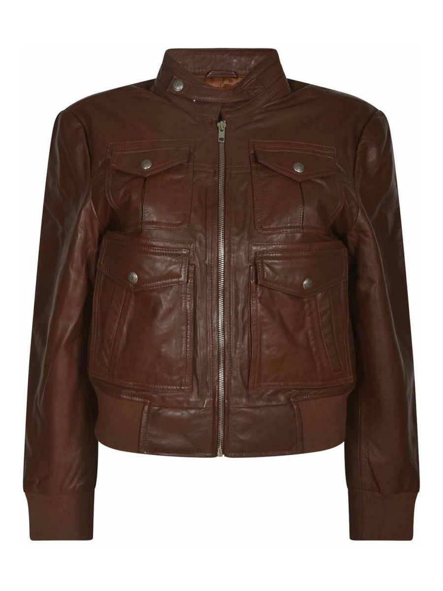 R13 Manteau Court - Marron