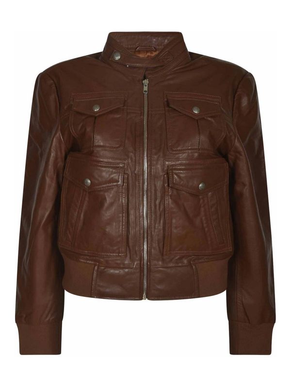 R13 Manteau Court - Marron