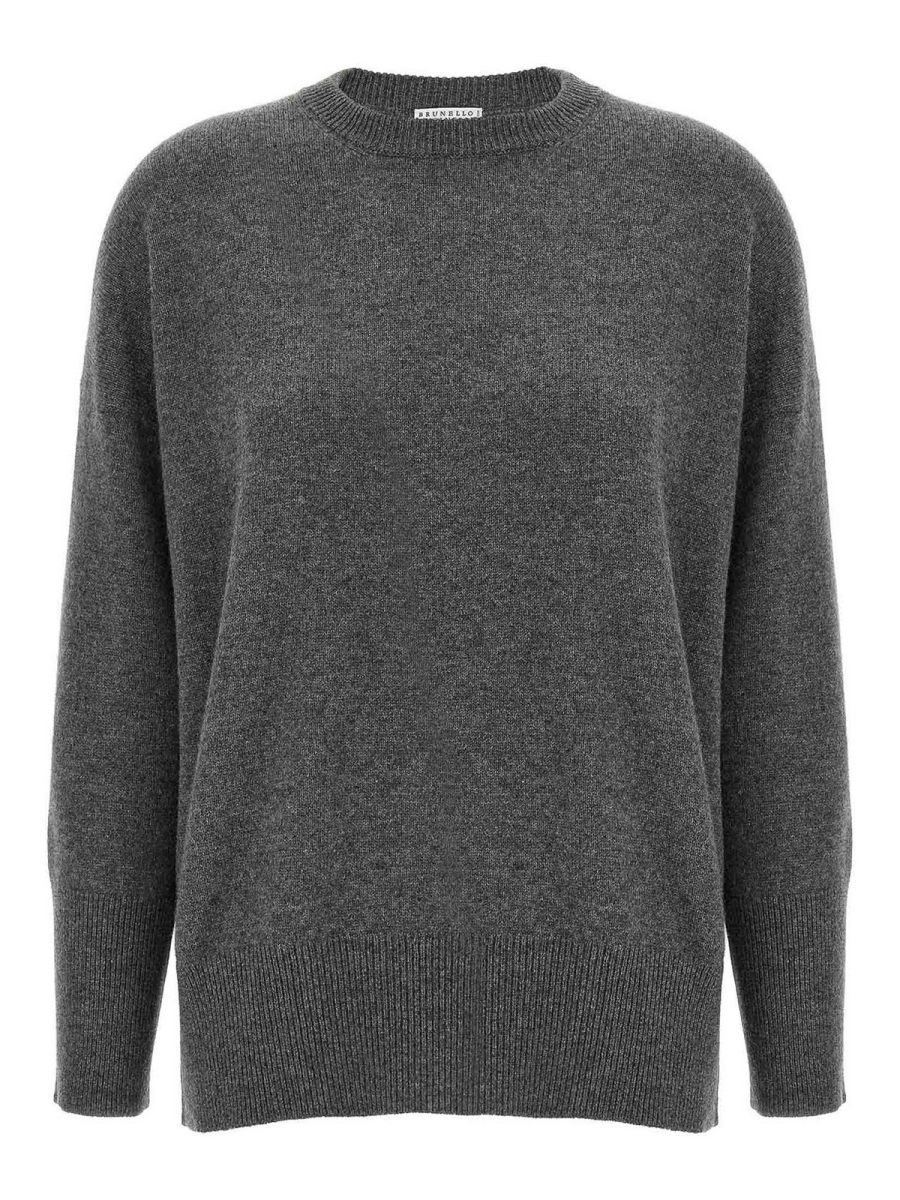 Brunello Cucinelli Pull Col Rond - Gris