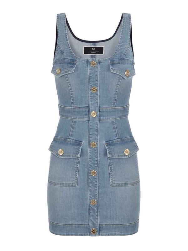 Elisabetta Franchi Robe Au Genou - Délavé