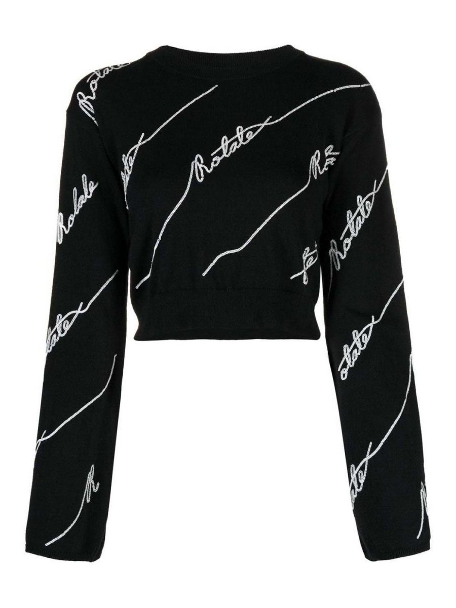 Rotate Birger Christensen Pull Col Rond - Noir