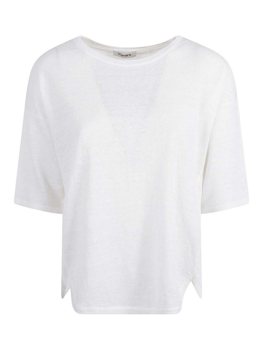 Kangra Cashmere Pull Col Bateau - Blanc