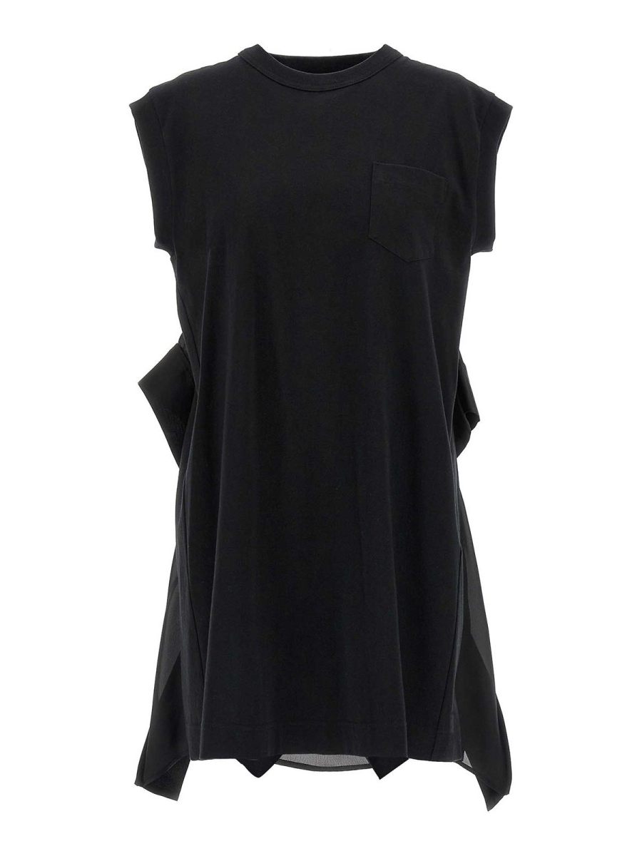 Sacai Robe Au Genou - Noir